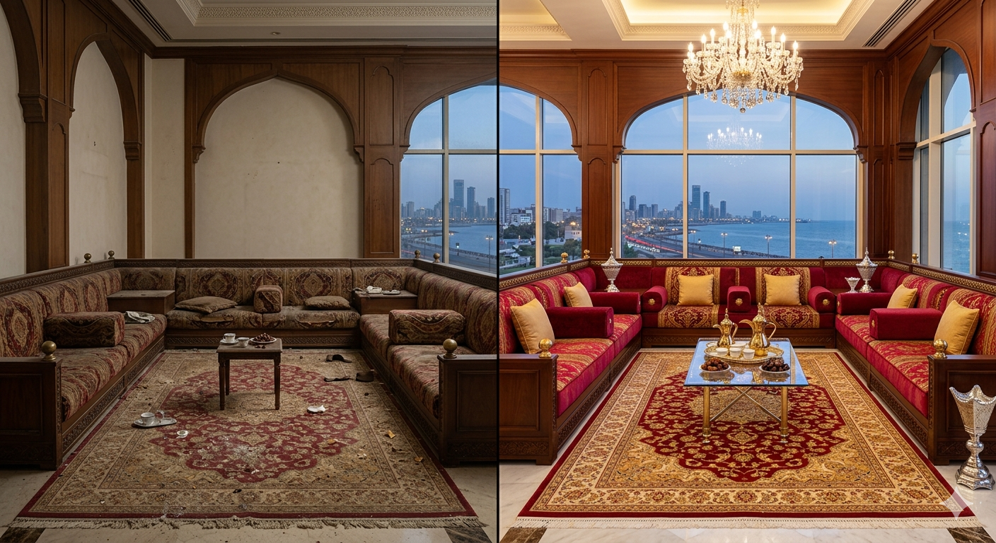 أعد الفخامة لمجلسك مع أفضل شركة تنظيف مجالس بجدة